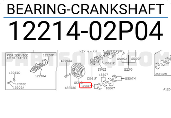 Nissan 1221402P04 BEARING-CRANKSHAFT