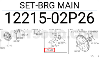 Nissan 1221502P26 SET-BRG MAIN