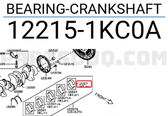 Nissan 122151KC0A BEARING-CRANKSHAFT
