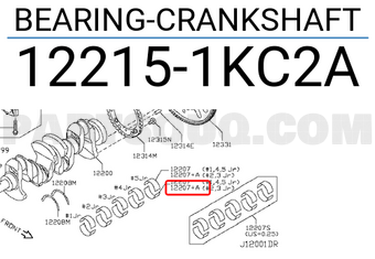 Nissan 122151KC2A BEARING-CRANKSHAFT