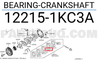 Nissan 122151KC3A BEARING-CRANKSHAFT
