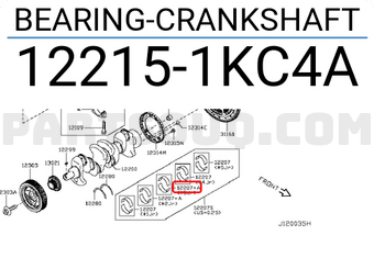 Nissan 122151KC4A BEARING-CRANKSHAFT