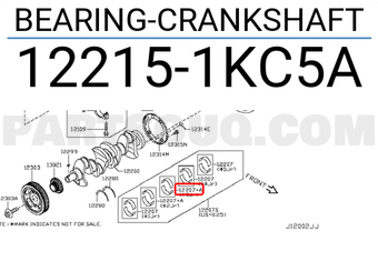 Nissan 122151KC5A BEARING-CRANKSHAFT