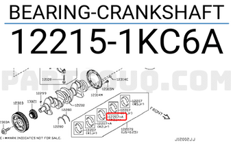 Nissan 122151KC6A BEARING-CRANKSHAFT