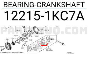Nissan 122151KC7A BEARING-CRANKSHAFT