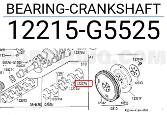 Nissan 12215G5525 BEARING-CRANKSHAFT
