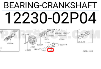 Nissan 1223002P04 BEARING-CRANKSHAFT