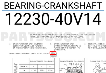 Nissan 1223040V14 BEARING-CRANKSHAFT