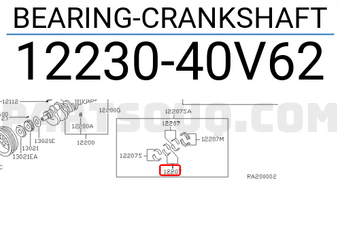 Nissan 1223040V62 BEARING-CRANKSHAFT