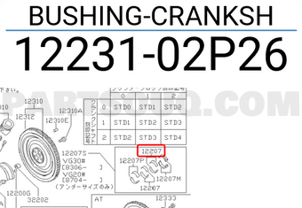 Nissan 1223102P26 BUSHING-CRANKSH