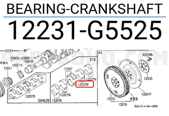 Nissan 12231G5525 BEARING-CRANKSHAFT