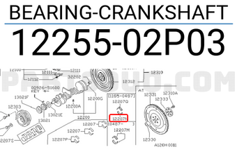 Nissan 1225502P03 BEARING-CRANKSHAFT