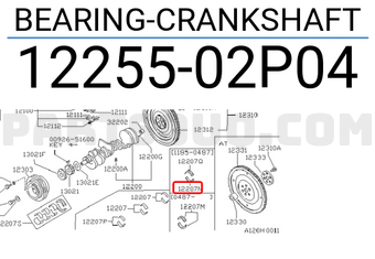 Nissan 1225502P04 BEARING-CRANKSHAFT