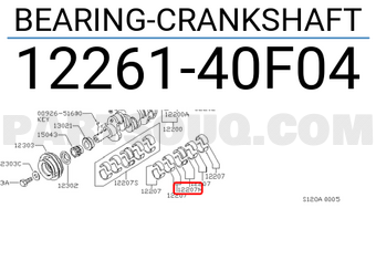 Nissan 1226140F04 BEARING-CRANKSHAFT