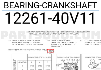 Nissan 1226140V11 BEARING-CRANKSHAFT