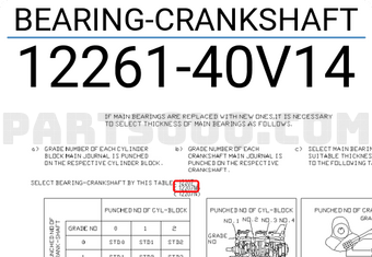 Nissan 1226140V14 BEARING-CRANKSHAFT