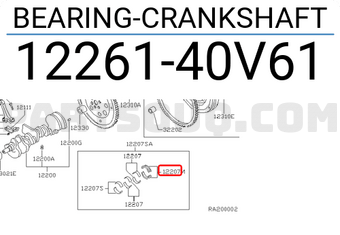 Nissan 1226140V61 BEARING-CRANKSHAFT