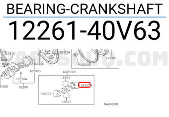 Nissan 1226140V63 BEARING-CRANKSHAFT