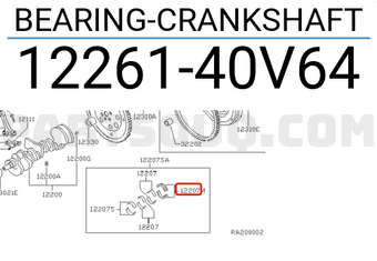 Nissan 1226140V64 BEARING-CRANKSHAFT