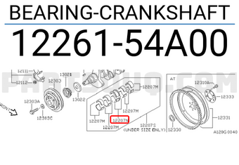 Nissan 1226154A00 BEARING-CRANKSHAFT