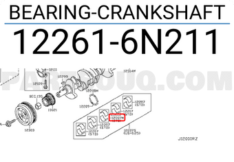 Nissan 122616N211 BEARING-CRANKSHAFT