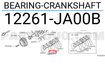 Nissan 12261JA00B BEARING-CRANKSHAFT