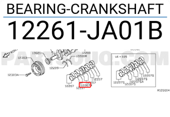 Nissan 12261JA01B BEARING-CRANKSHAFT
