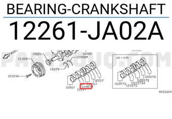 Nissan 12261JA02A BEARING-CRANKSHAFT