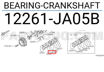 Nissan 12261JA05B BEARING-CRANKSHAFT