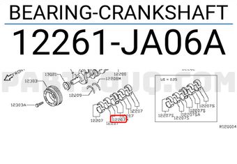 Nissan 12261JA06A BEARING-CRANKSHAFT
