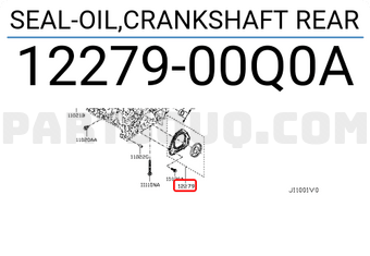 Nissan 1227900Q0A SEAL-OIL,CRANKSHAFT REAR
