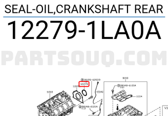 Nissan 122791LA0A SEAL-OIL,CRANKSHAFT REAR