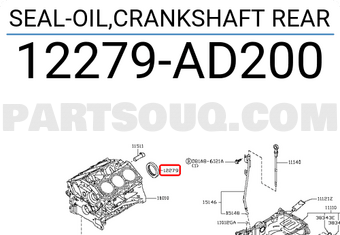 Nissan 12279AD200 SEAL-OIL,CRANKSHAFT REAR