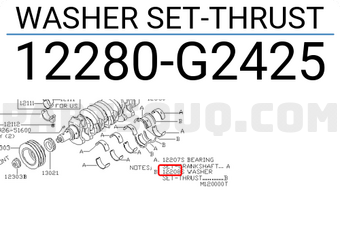 Nissan 12280G2425 WASHER SET-THRUST