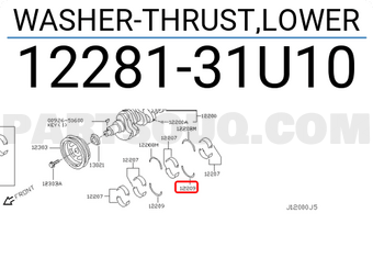 Nissan 1228131U10 WASHER-THRUST,LOWER