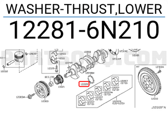 Nissan 122816N210 WASHER-THRUST,LOWER