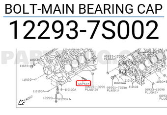 Nissan 122937S002 BOLT-MAIN BEARING CAP