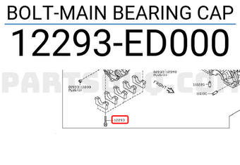 Nissan 12293ED000 BOLT-MAIN BEARING CAP