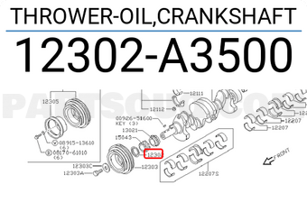 Nissan 12302A3500 THROWER-OIL,CRANKSHAFT