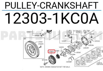Nissan 123031KC0A PULLEY-CRANKSHAFT