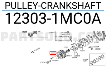 Nissan 123031MC0A PULLEY-CRANKSHAFT