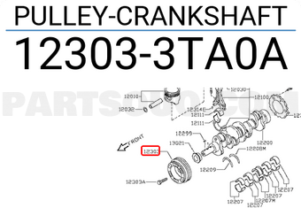 Nissan 123033TA0A PULLEY-CRANKSHAFT