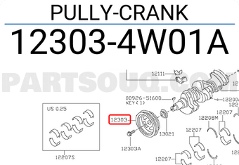 Nissan 123034W01A PULLY-CRANK