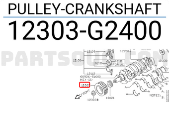 Nissan 12303G2400 PULLEY-CRANKSHAFT