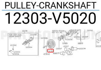 Nissan 12303V5020 PULLEY-CRANKSHAFT