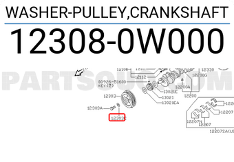 Nissan 123080W000 WASHER-PULLEY,CRANKSHAFT