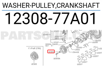 Nissan 1230877A01 WASHER-PULLEY,CRANKSHAFT