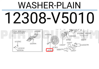 Nissan 12308V5010 WASHER-PLAIN