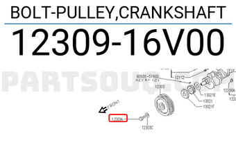 Nissan 1230916V00 BOLT-PULLEY,CRANKSHAFT