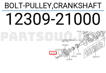 Nissan 1230921000 BOLT-PULLEY,CRANKSHAFT